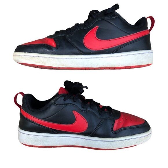 NIKE court borough low 2 'Bred' black university red size 8.5 - Picture 3 of 15